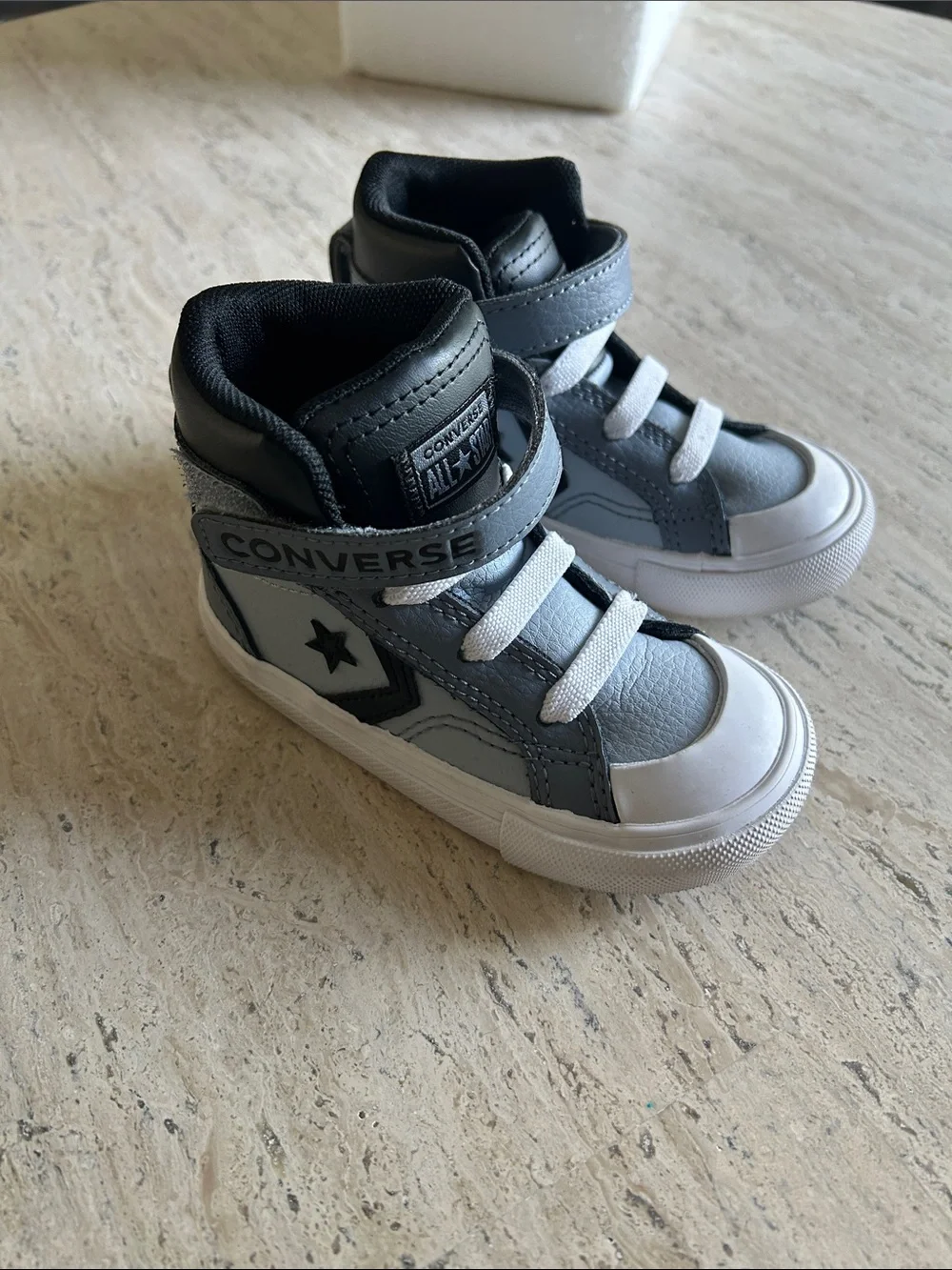 Converse Toddler Gray and White High-Top Sneakers